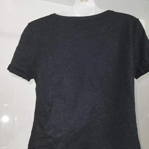 Vintage black shirt  with subtle silver threads Large - Picture 5 of 8